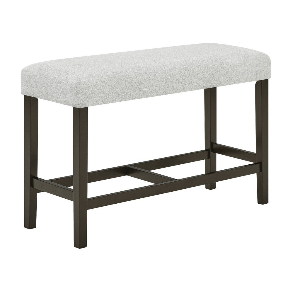 Risa Counter Height Bench, Gray Polyester Memory Foam Seat, Brown 40 Inch - BM351753