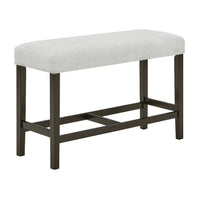 Risa Counter Height Bench, Gray Polyester Memory Foam Seat, Brown 40 Inch - BM351753