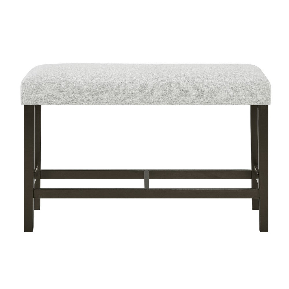 Risa Counter Height Bench, Gray Polyester Memory Foam Seat, Brown 40 Inch - BM351753