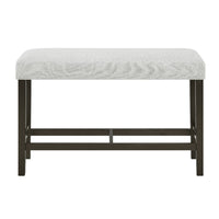 Risa Counter Height Bench, Gray Polyester Memory Foam Seat, Brown 40 Inch - BM351753