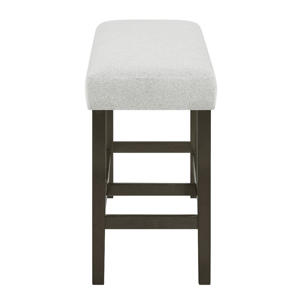 Risa Counter Height Bench, Gray Polyester Memory Foam Seat, Brown 40 Inch - BM351753