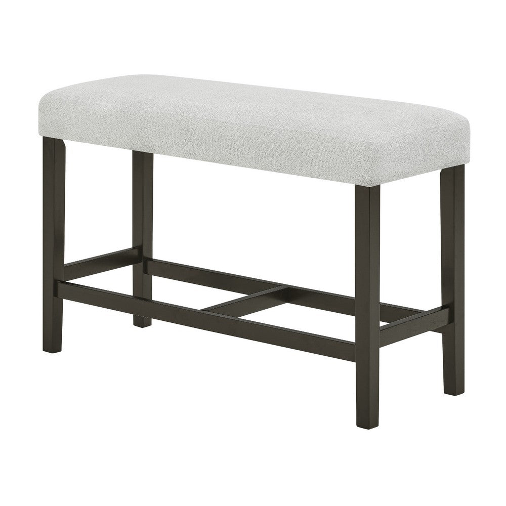 Risa Counter Height Bench, Gray Polyester Memory Foam Seat, Brown 40 Inch - BM351753