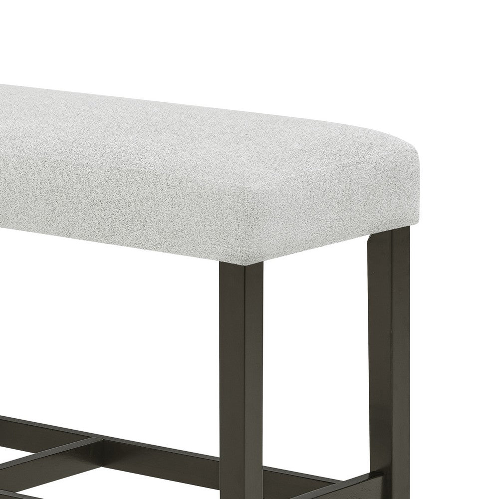 Risa Counter Height Bench, Gray Polyester Memory Foam Seat, Brown 40 Inch - BM351753