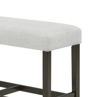 Risa Counter Height Bench, Gray Polyester Memory Foam Seat, Brown 40 Inch - BM351753