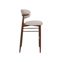 Riom Bar Height Chair Set of 2, Ivory Toast Seat, Walnut Brown Metal - BM351754
