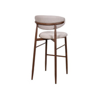 Riom Bar Height Chair Set of 2, Ivory Toast Seat, Walnut Brown Metal - BM351754