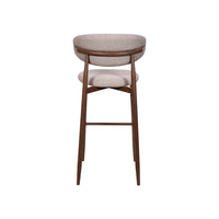 Riom Bar Height Chair Set of 2, Ivory Toast Seat, Walnut Brown Metal - BM351754