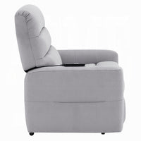 Ima Power Motion Glider Recliner, Wide Tufted Light Gray Faux Leather - BM351796