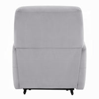 Ima Power Motion Glider Recliner, Wide Tufted Light Gray Faux Leather - BM351796