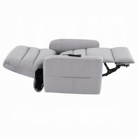 Ima Power Motion Glider Recliner, Wide Tufted Light Gray Faux Leather - BM351796