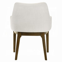 Pery Dining Side Chair Set of 2, White Chenille, Angled Oak Brown Legs - BM351802