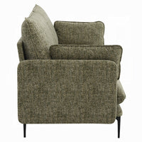 Dima Sofa with 2 Pillows, Green Chenille Upholstered Cushions, 75 Inch - BM351803