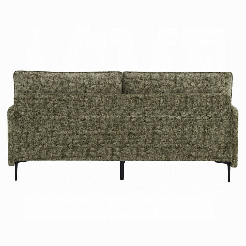 Dima Sofa with 2 Pillows, Green Chenille Upholstered Cushions, 75 Inch - BM351803