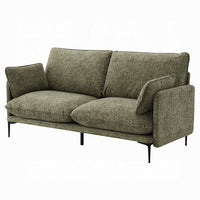 Dima Sofa with 2 Pillows, Green Chenille Upholstered Cushions, 75 Inch - BM351803