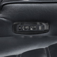 Pera Power Glider Recliner Chair with LED, USB Console, Black Faux Leather - BM351804