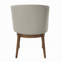 Hima Dining Side Chair Set of 2, Gray Faux Leather, Walnut Brown Wood - BM351806