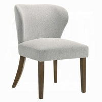 Dea Dining Side Chair Set of 2, Wingback Gray Chenille, Walnut Brown - BM351807