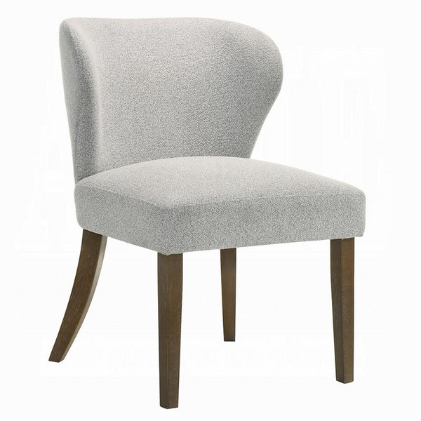 Dea Dining Side Chair Set of 2, Wingback Gray Chenille, Walnut Brown - BM351807
