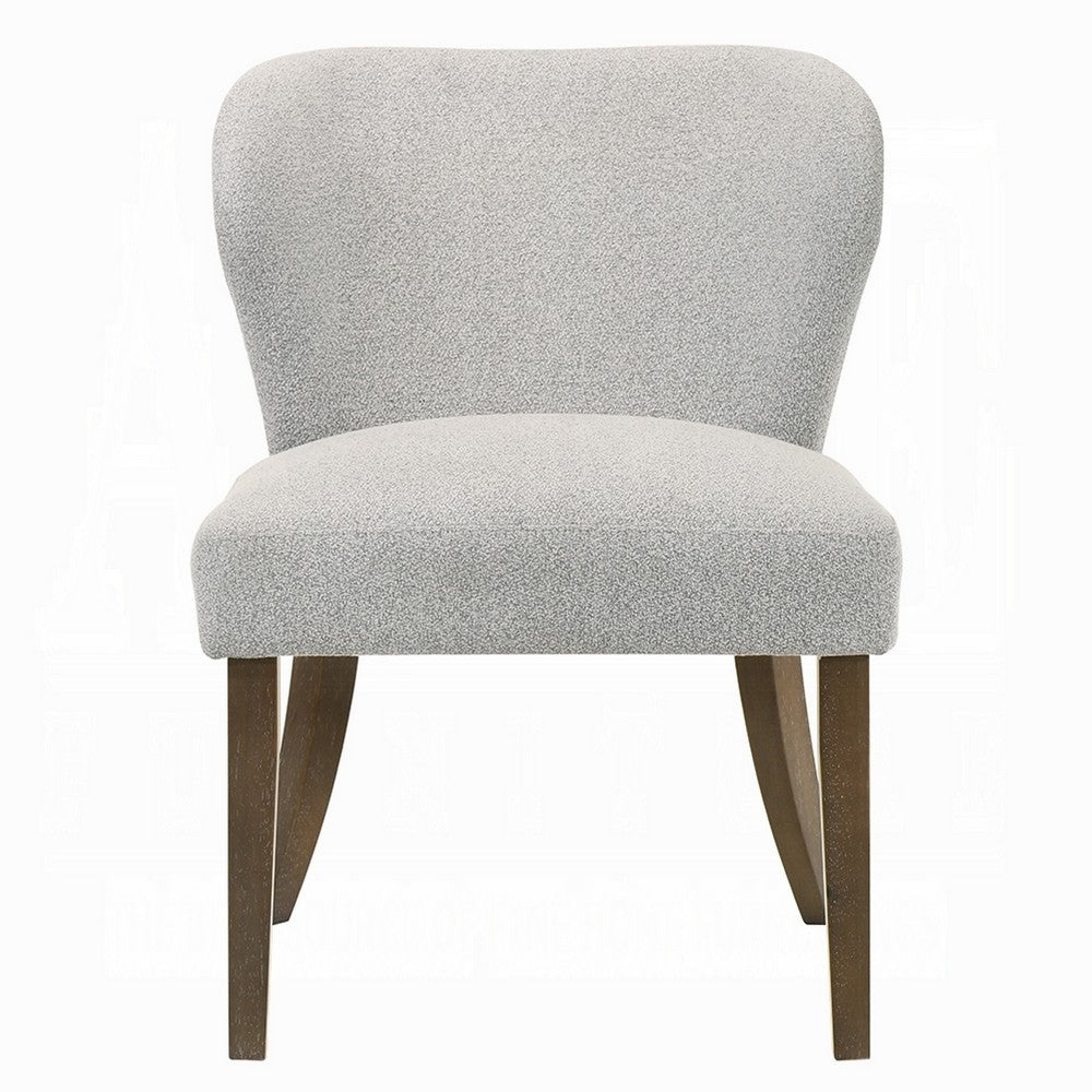 Dea Dining Side Chair Set of 2, Wingback Gray Chenille, Walnut Brown - BM351807