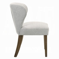 Dea Dining Side Chair Set of 2, Wingback Gray Chenille, Walnut Brown - BM351807