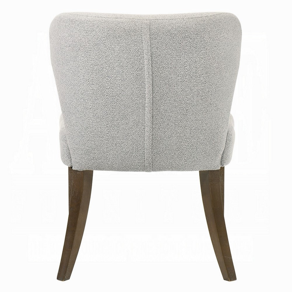 Dea Dining Side Chair Set of 2, Wingback Gray Chenille, Walnut Brown - BM351807