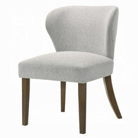 Dea Dining Side Chair Set of 2, Wingback Gray Chenille, Walnut Brown - BM351807