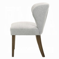 Dea Dining Side Chair Set of 2, Wingback Gray Chenille, Walnut Brown - BM351807