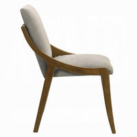 Kea Dining Side Chair Set of 2, Gray Chenille, Vintage Oak Brown Frame - BM351808