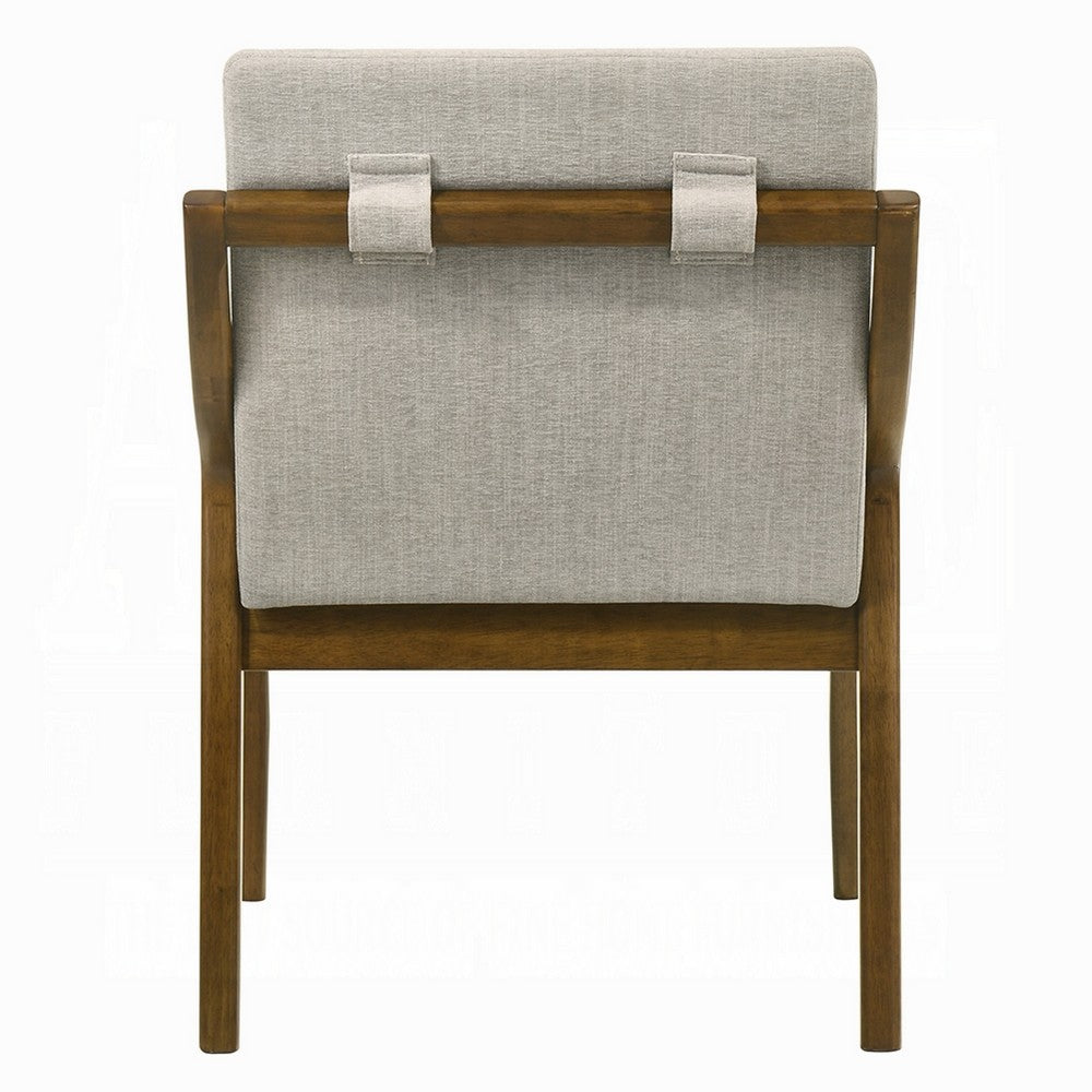 Kea Dining Side Chair Set of 2, Gray Chenille, Vintage Oak Brown Frame - BM351808