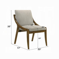 Kea Dining Side Chair Set of 2, Gray Chenille, Vintage Oak Brown Frame - BM351808