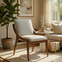 Kea Dining Side Chair Set of 2, Gray Chenille, Vintage Oak Brown Frame - BM351808