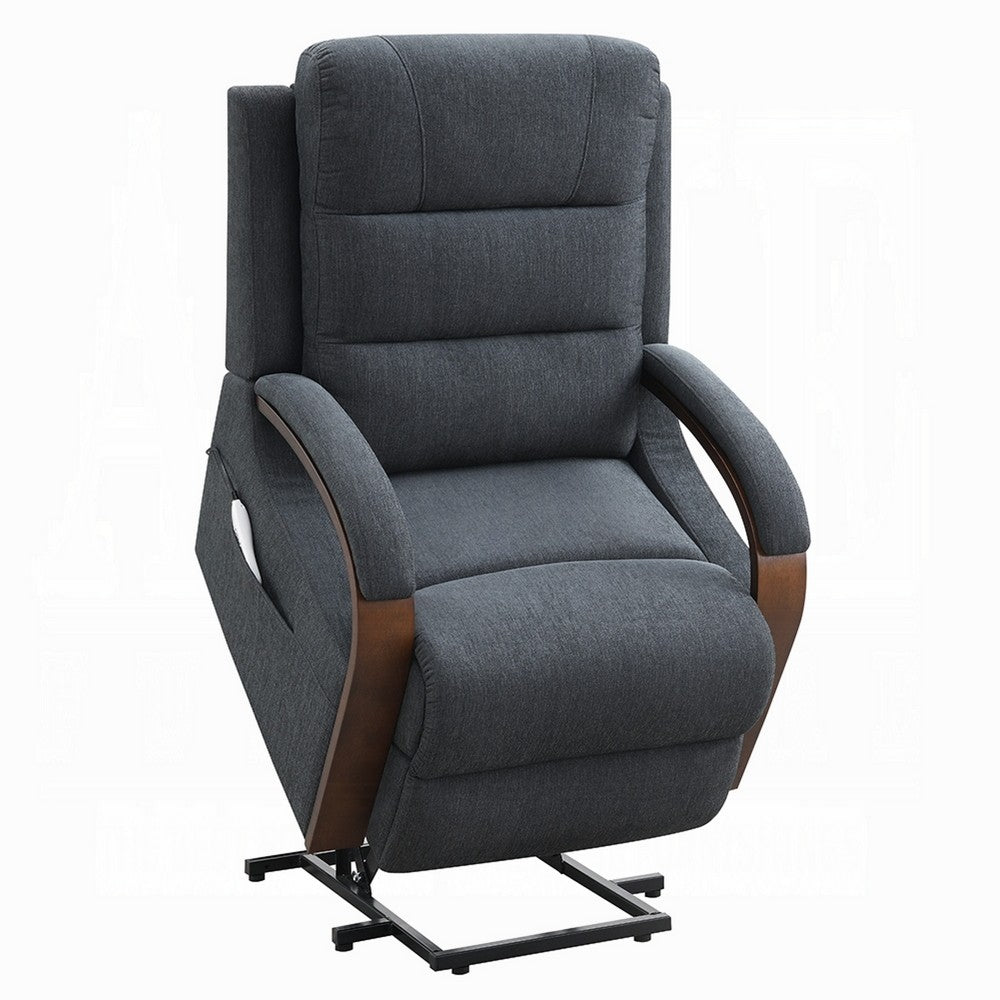 Jea Power Recliner Armchair with Lift Heating Massage, Gray Chenille Fabric - BM351809