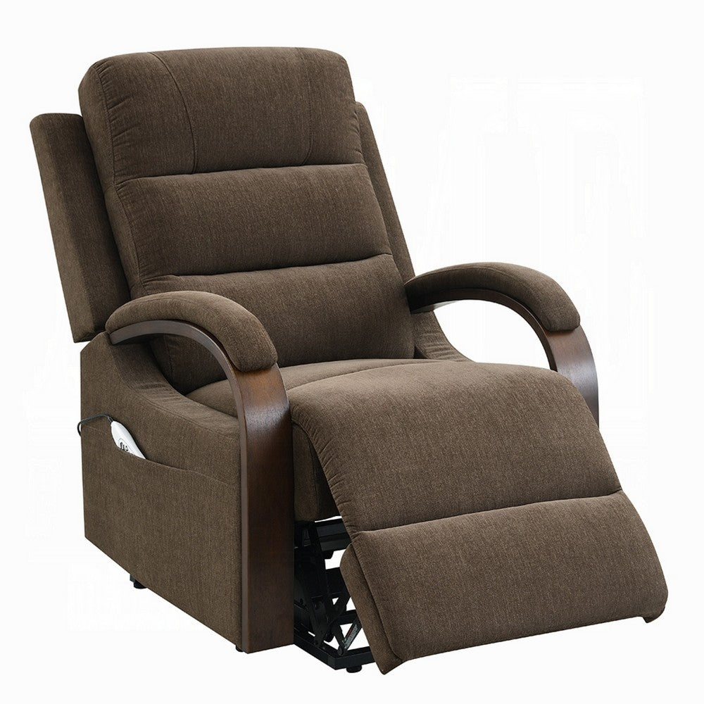 Jea Power Recliner with Stand Lift, Heating and Massage, Brown Chenille - BM351810