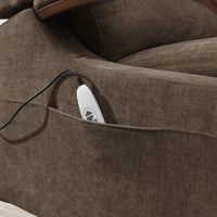 Jea Power Recliner with Stand Lift, Heating and Massage, Brown Chenille - BM351810
