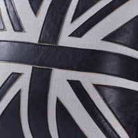 Bran Accent Pillow Set of 2, Union Jack Black Top Grain Leather 20 Inch - BM351812