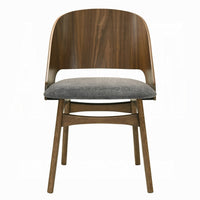 Dio Dining Side Chair Set of 2, Open Cut Curved Back, Walnut Brown - BM351814