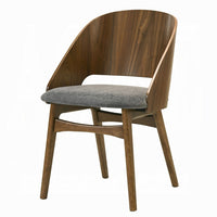Dio Dining Side Chair Set of 2, Open Cut Curved Back, Walnut Brown - BM351814