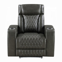 Neja Power Motion Recliner Chair, LED and USB, Dark Gray Faux Leather - BM351816