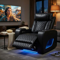 Neja Power Motion Recliner Chair, LED and USB, Dark Gray Faux Leather - BM351816