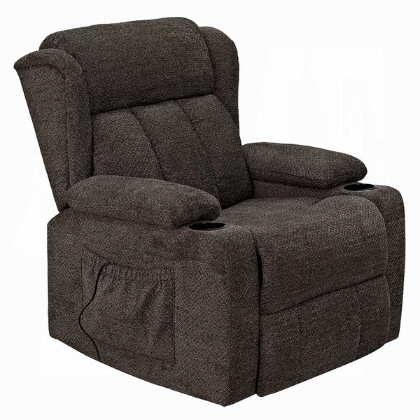 Leu Power Motion Recliner Chair with Stand Lift, Tufted Brown Linen - BM351818