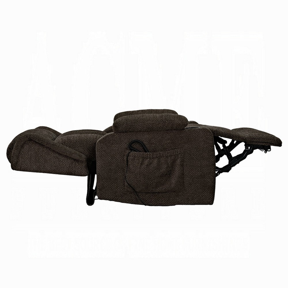 Leu Power Motion Recliner Chair with Stand Lift, Tufted Brown Linen - BM351818