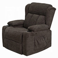 Leu Power Motion Recliner Chair with Stand Lift, Tufted Brown Linen - BM351818