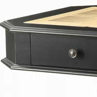 Boen Game Table for Backgammon, Piece Drawer, 28 Inch Top, Black Turned Base - BM351821