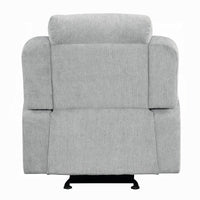 Alya Manual Motion Glider Recliner Chair, Storage Arms, Light Gray Chenille - BM351830