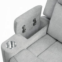 Alya Manual Motion Glider Recliner Chair, Storage Arms, Light Gray Chenille - BM351830