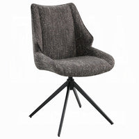 Maik Swivel Side Chair Set of 2, Wingback, Star Iron Base, Brown Chenille - BM351831