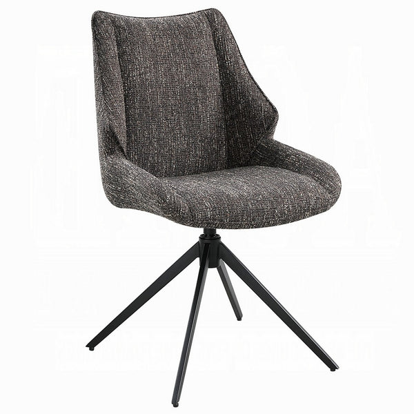 Maik Swivel Side Chair Set of 2, Wingback, Star Iron Base, Brown Chenille - BM351831