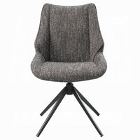 Maik Swivel Side Chair Set of 2, Wingback, Star Iron Base, Brown Chenille - BM351831