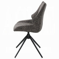 Maik Swivel Side Chair Set of 2, Wingback, Star Iron Base, Brown Chenille - BM351831