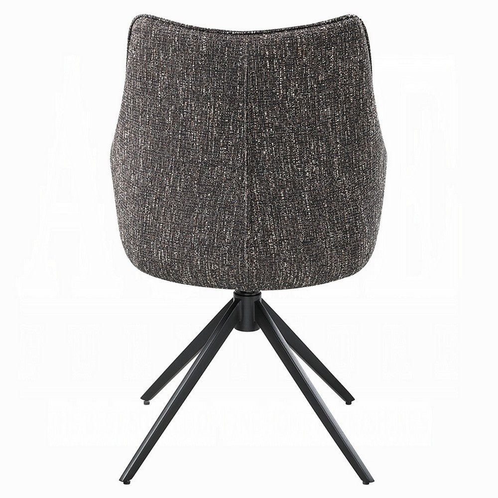 Maik Swivel Side Chair Set of 2, Wingback, Star Iron Base, Brown Chenille - BM351831